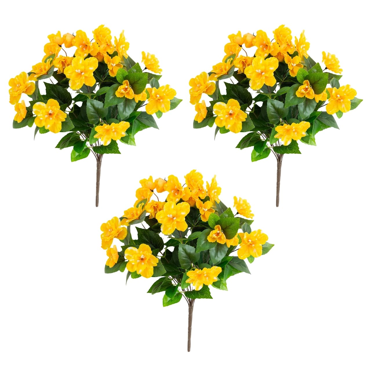 19" UV Resistant Artificial Azalea Bushes, 3ct.